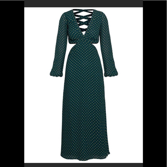 Afrm Lowell Long Sleeve Dress Forest 